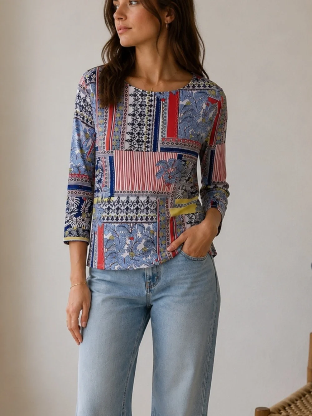 J.McLaughlin Wavesong Catalina Cloth Tropical Print Top S